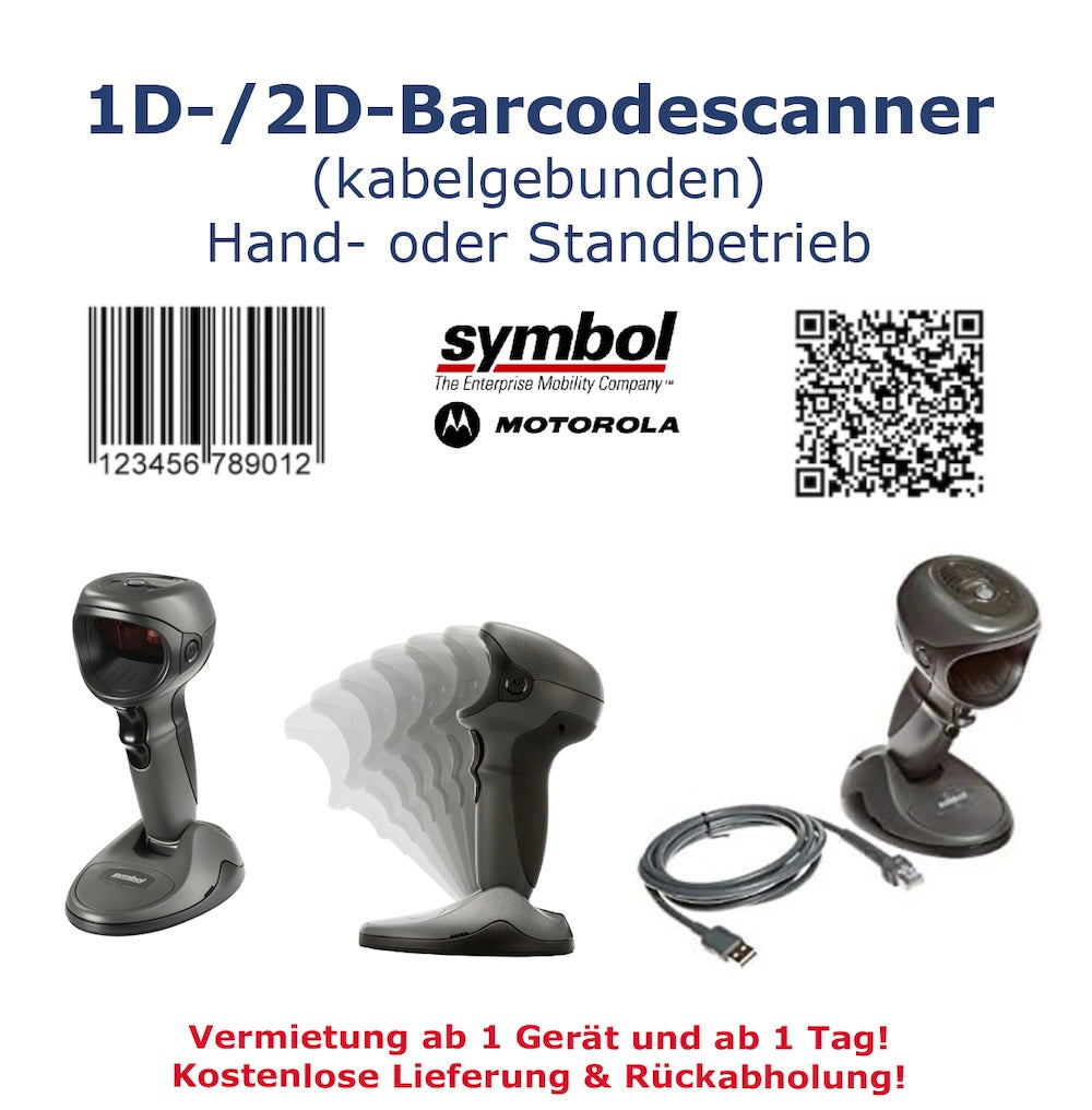 1D-&-2D / QR Code Barcodescanner (kabelgebunden) mieten