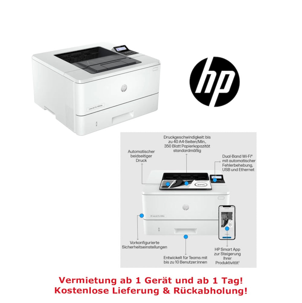Laserdrucker A4 mieten · leihen – ab 1 Tag & 1 Gerät