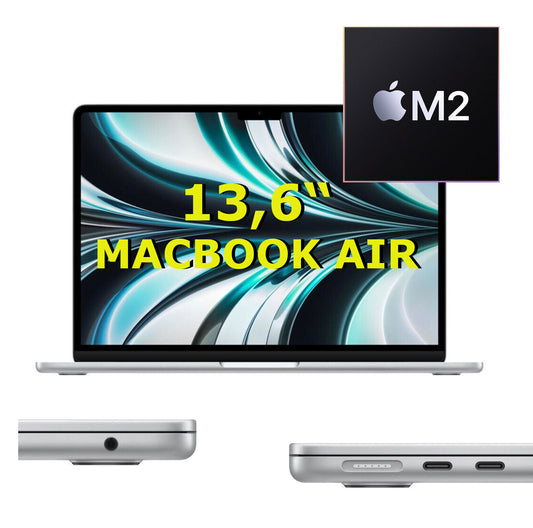 Apple MacBook AIR 13,6 Zoll ✅, 2022, M2-Chip, 8 GB RAM, 512 GB ✅ Speicher, silber, WIE NEU ⚠️ nur 3 Tage in Betrieb gewesen