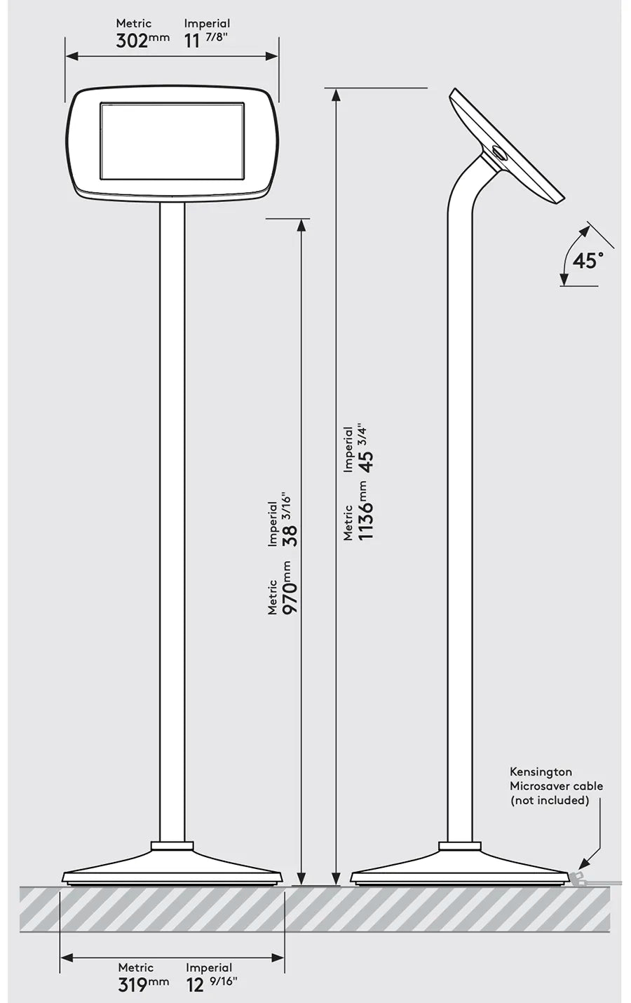 Bouncepad Floorstanding Bodenständer weiß mieten · leihen
